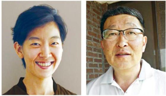 본문 이미지 - 유진목(왼쪽) 시인과 조인선 시인 (사진제공 삼인)