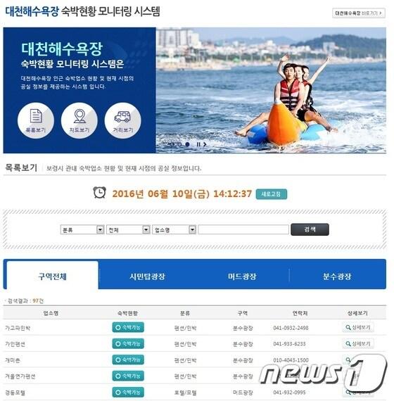 본문 이미지 - 사진은 숙박현황 모니터링 시스템 화면ⓒ News1