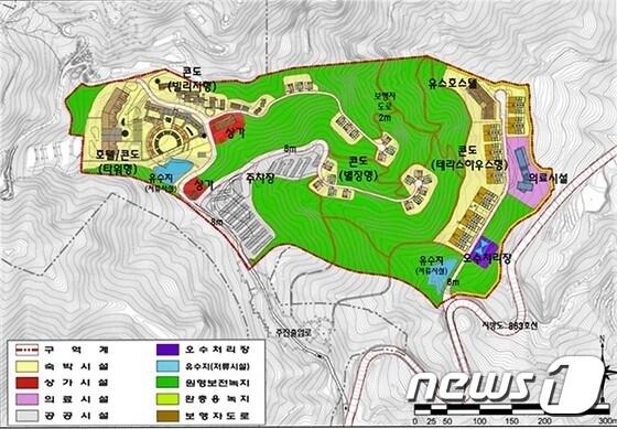 본문 이미지 - 광양 느랭이골 토지이용도.(광양시 제공)2016.8.8/뉴스1 ⓒ News1 지정운 기자