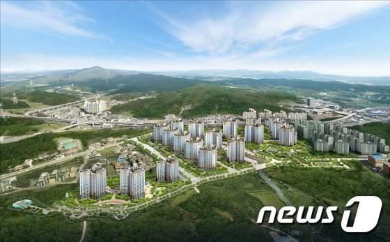 본문 이미지 - 용인시 처인구 행정타운산위브 단지 조감도 ⓒ News1