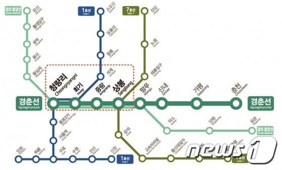 본문 이미지 - 경춘선 노선도/코레일 제공ⓒ News1