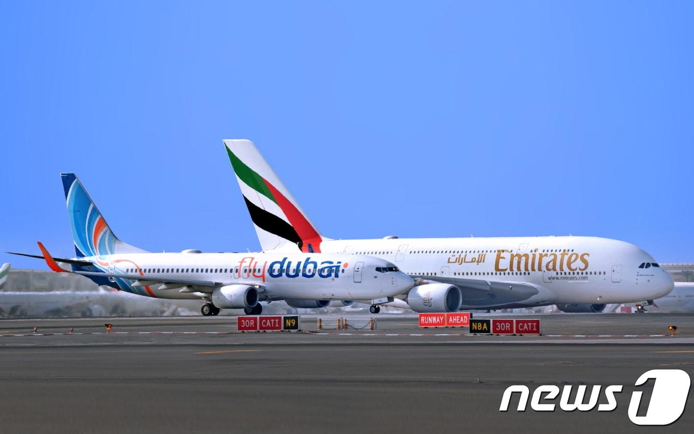 에미레이트항공과 플라이두바이의 항공기ⓒ News1