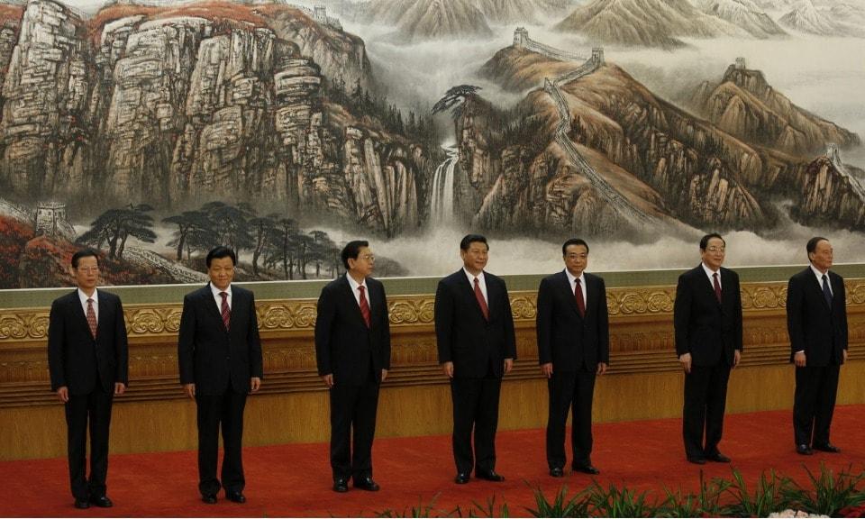 본문 이미지 - 현재 공산당 상임위원 7명 - SCMP 갈무리