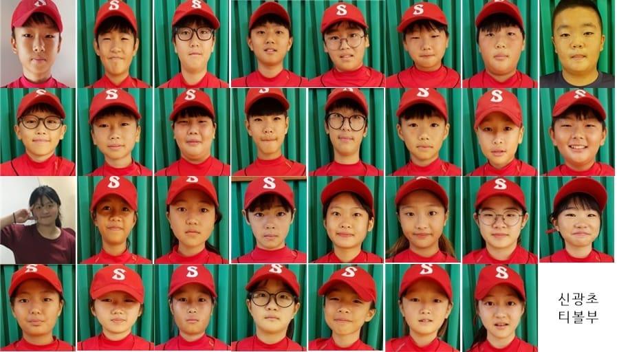 본문 이미지 - 남자 16명·여자 15명으로 구성된 제주 신광초등학교 티볼부. ⓒ News1