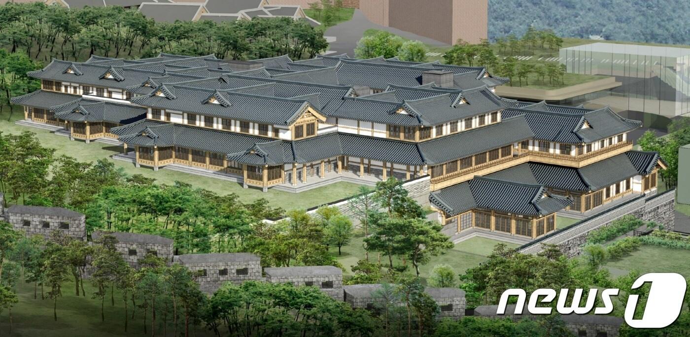 호텔신라가 서울 중구 장충동에 건립을 추진 중인 한옥호텔 투시도.ⓒ News1