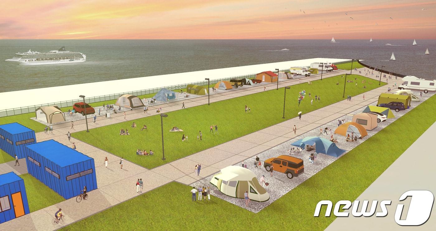 북항 재개발지역에 마련되는 야영장 이미지(부산항만공사 제공)ⓒ News1