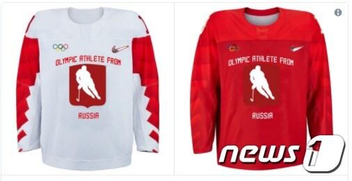 본문 이미지 - 2018 평창겨울올림픽에 개인자격으로 출전하는 러시아 아이스하키 선수들 유니폼ⓒ News1