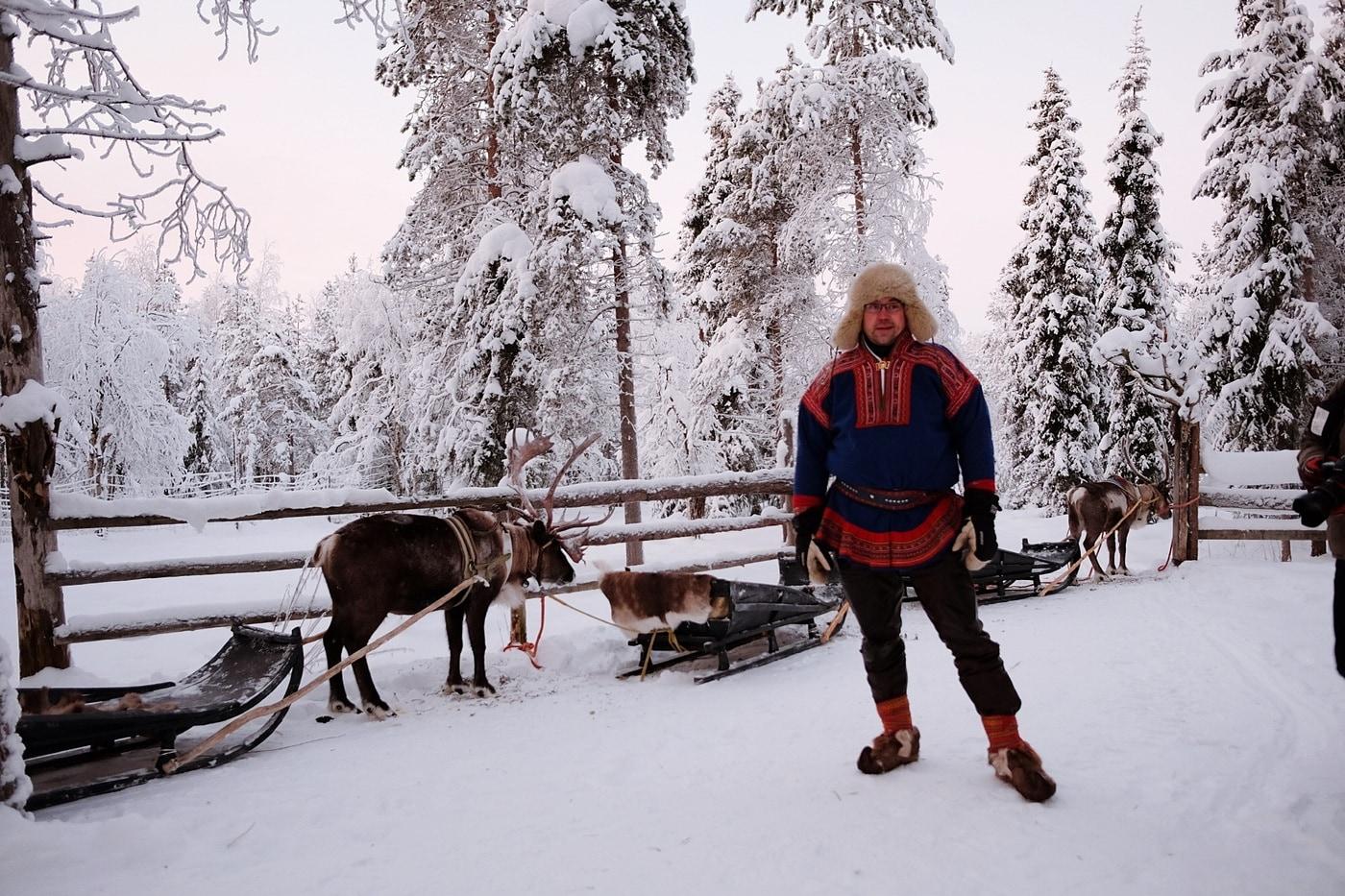 핀란드 레비에선 루돌프의 모델인 순록이 끄는 썰매를 탈 수 있다.ⓒ News1 윤슬빈 기자