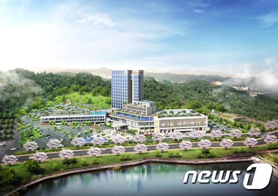 본문 이미지 - 전북 군산시 은파호수공원 내에 들어설 '호텔 오티엄' 조감도.ⓒ News1
