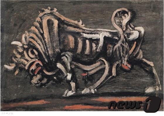 본문 이미지 - 경남 하동에서  지클레 판화전이 열린다.(사진은 이중섭의 '황소')ⓒ News1