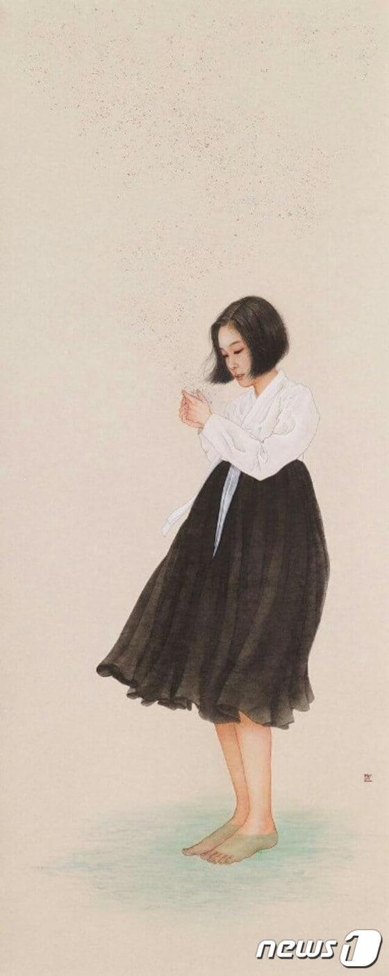 본문 이미지 - 한국화가 이동연의 '미인도' (이하 이동연 작가 제공) ⓒ News1