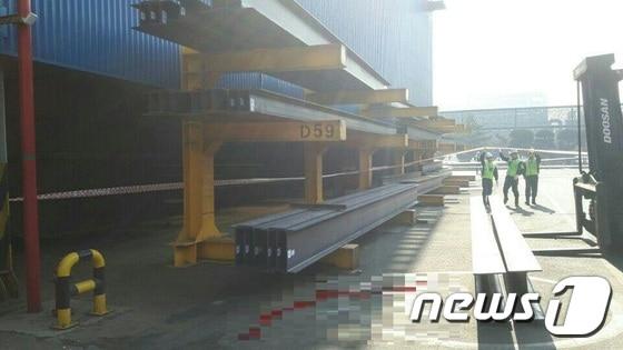 본문 이미지 - 사고 현장 모습. (민주노총인천본부 제공) 2017.3.13 ⓒ News1