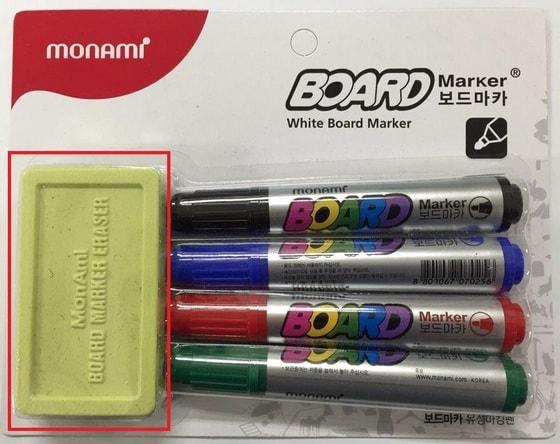 본문 이미지 - 모나미의 보드마카와 보드판 지우개 세트. 사진제공 = 모나미. ⓒ News1