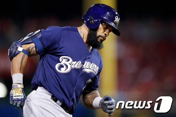 본문 이미지 - 밀워키 브루어스 에릭 테임즈.ⓒ AFP=News1