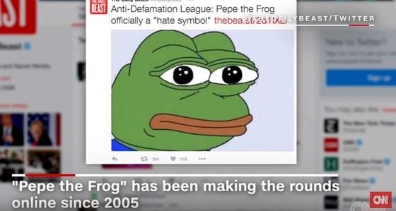 본문 이미지 - '슬픈 개구리'로 잘 알려진 개구리 페페(Pepe the Frog). (사진=유튜브) ⓒ News1