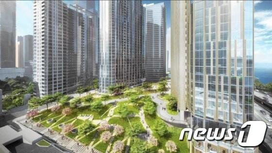 본문 이미지 - 미국 시카고 부동산 개발업체 마젤란그룹과 한화 등이  계획 중인 초고층 복합빌딩 개발 사업 조감도/자료제공=마젤란그룹ⓒ News1