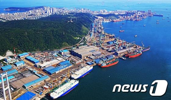 본문 이미지 - 현대미포조선 울산조선소 전경. ⓒ News1