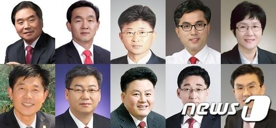 본문 이미지 - 대전 대덕구청장 후보군. 박수범 대덕구청장, 박희진 대전시의원, 최충규 대덕구당협부위원장, 박희조 대전시당 사무처장, 박정현 대전시의원, 박종래 대덕구의회 의장, 김안태 대덕과더불어포럼 대표, 이세형 대덕구의원, 김근식 전 CBS 정치부장, 정진항 전 대전시의원(왼쪽 위부터)ⓒ News1