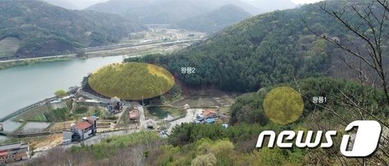 본문 이미지 - 전주 후백제 유적 정밀지표조사 결과 아중호수 인근에서 발견된 무릉 고분군(전주시 제공) ⓒ News1 김춘상 기자