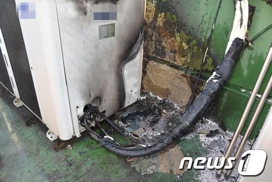 본문 이미지 - 에어컨 배선 연결 부위에서 발생한 화재(서울시 제공)ⓒ News1