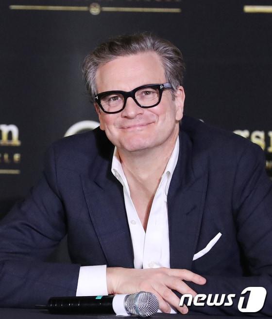 본문 이미지 - 할리우드 콜린 퍼스가 21일 오전 서울 용산 CGV에서 열린 영화 '킹스맨: 골든 서클' 내한 기자회견에 참석해 근사한 미소를 짓고 있다. 2017.9.21./뉴스1 ⓒ News1 권현진 기자