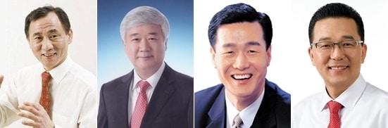 본문 이미지 - 왼쪽부터 더불어민주당 고남석 전 연수구청장, 박재호 인천시당 부위원장, 정지열 연수구의원, 자유한국당 이재호 연후구청장./뉴스1 ⓒ News1 DB