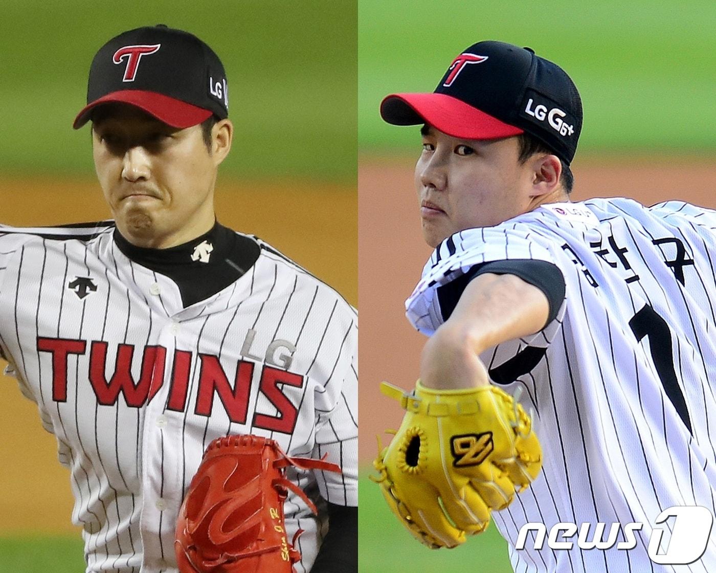 본문 이미지 - LG 트윈스 신정락(왼쪽)과 임찬규가 나란히 2018년 억대 연봉에 진입했다. ⓒ News1 DB