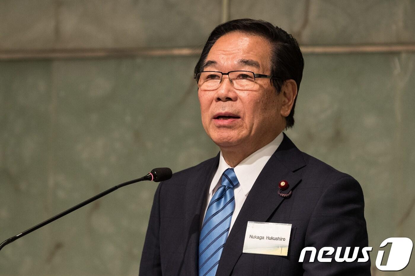 일한의원연맹 회장인 누카가 후쿠시로 일본 자민당 중의원 의원. 2018.10.1/뉴스1 ⓒ News1 유승관 기자