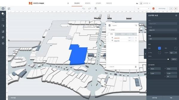 본문 이미지 - 다비오의 에디터를 통해 실내지도를 제작하는 화면의 일부 ⓒ News1