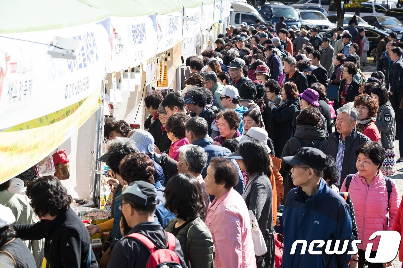 본문 이미지 - 사진은 서울 마포구 서울월드컵공원 평화의광장에서 열린 제11회 마포나루 새우젓축제의 장2018.10.19/뉴스1 ⓒ News1 