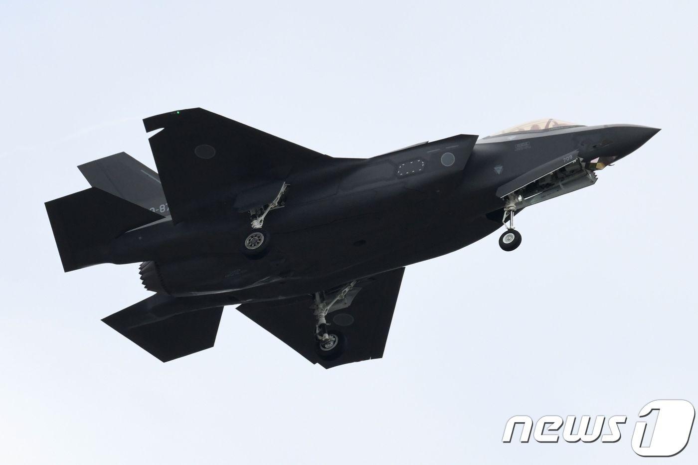 본문 이미지 - 일본 항공자위대의 F-35 전투기.(자료사진) ⓒ AFP=뉴스1