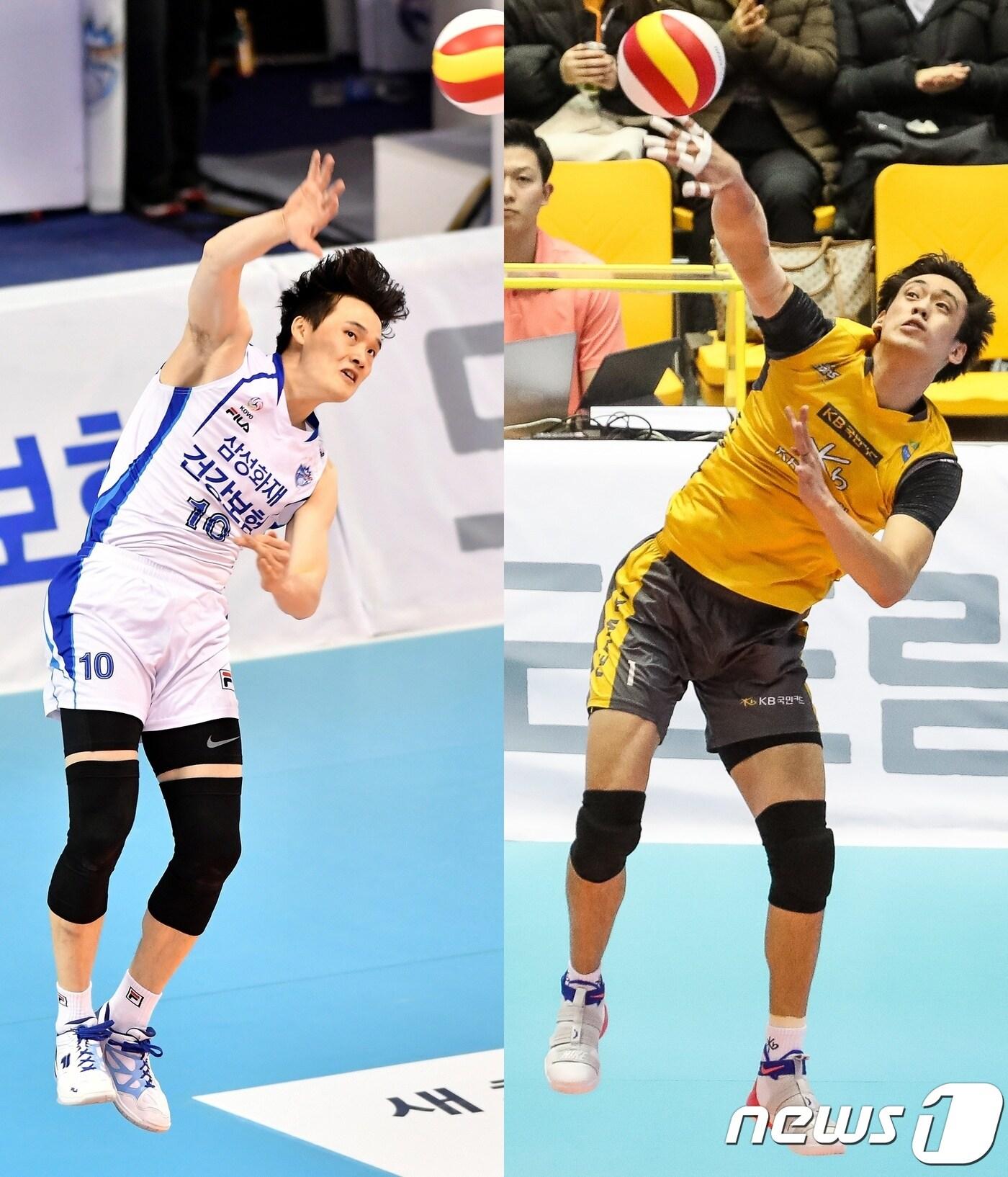 본문 이미지 - 삼성화재와 KB손해보험은 9일 김정호(왼쪽)와 이강원을 맞바꿨다. ⓒ News1