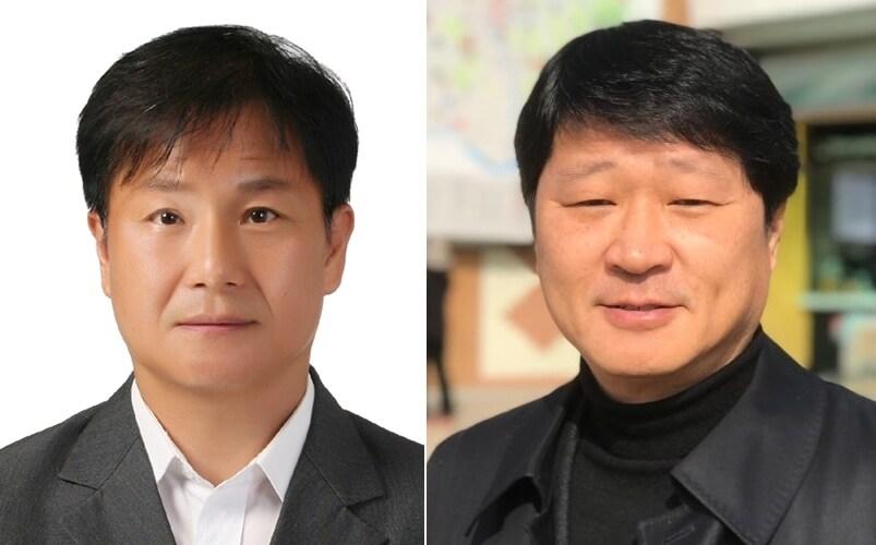 본문 이미지 - 2018년 제15회 서강언론인상 공동 수상자 조현국 (왼쪽)와 한정우ⓒ News1