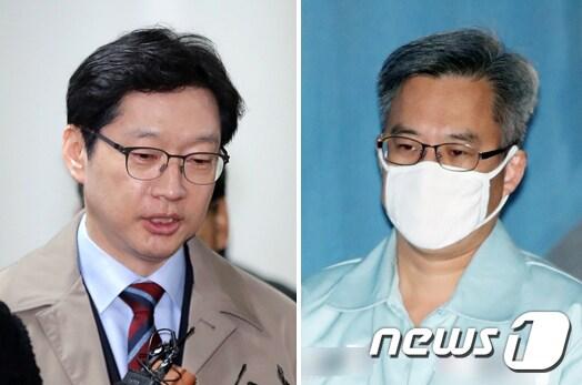 본문 이미지 - ‘드루킹’ 댓글조작 공모 혐의를 받는 김경수 경남도지사(왼쪽)와 '드루킹' 김모 씨ⓒ News1 