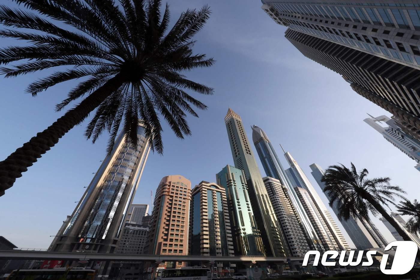 아랍에미리트(UAE) 두바이에 11일(현지시간) 세계 최고층 호텔인 '제보라 호텔'(가운데)이 문을 열었다 ⓒ AFP=뉴스1