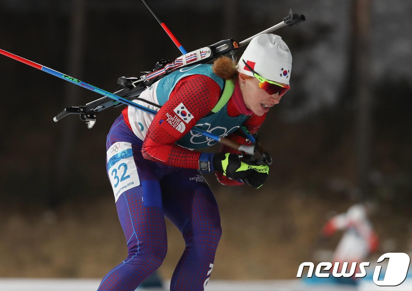 본문 이미지 - 안나 프롤리나(한국)가 국제바이애슬론연맹 8차 월드컵 여자 10km 추적 경기에서 역대 최고인 6위에 올랐다. /뉴스1 ⓒ News1 DB