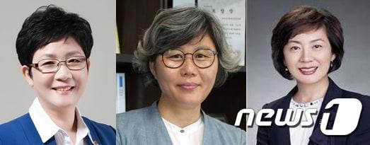 본문 이미지 - 기초단체장에 도전하는 여성 정치인들. (왼쪽부터)박정현 대전시의원, 김명숙 전 청양군의원, 김혜정 계룡시의원ⓒ News1