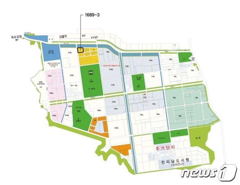 본문 이미지 - 대불국가산단 토지이용계획도.(LH 제공)2018.2.19/뉴스1 ⓒ News1 박준배 기자