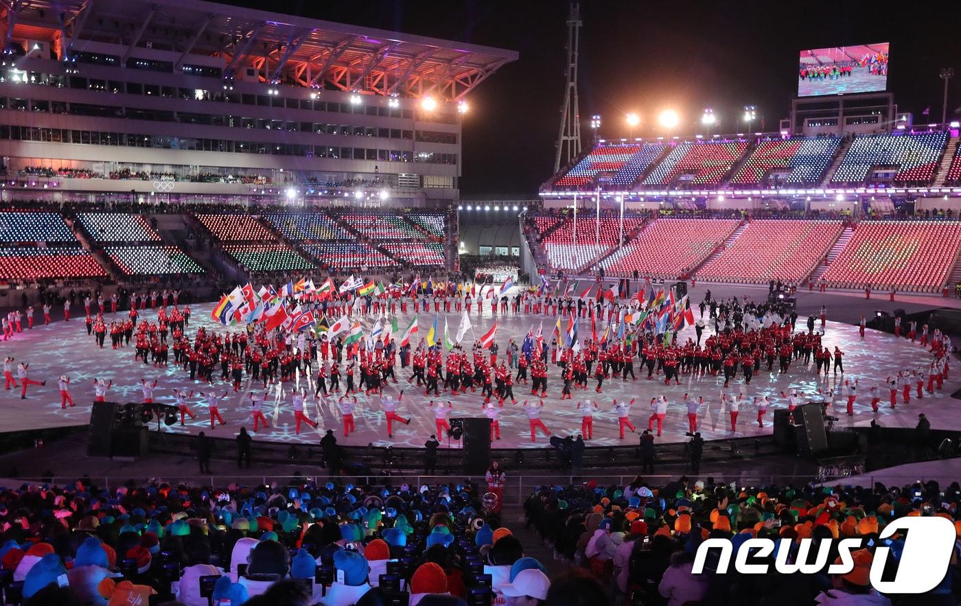 지난 25일 강원도 평창올림픽스타디움 열린 2018 평창올림픽 폐회식 ⓒ News1 임세영 기자