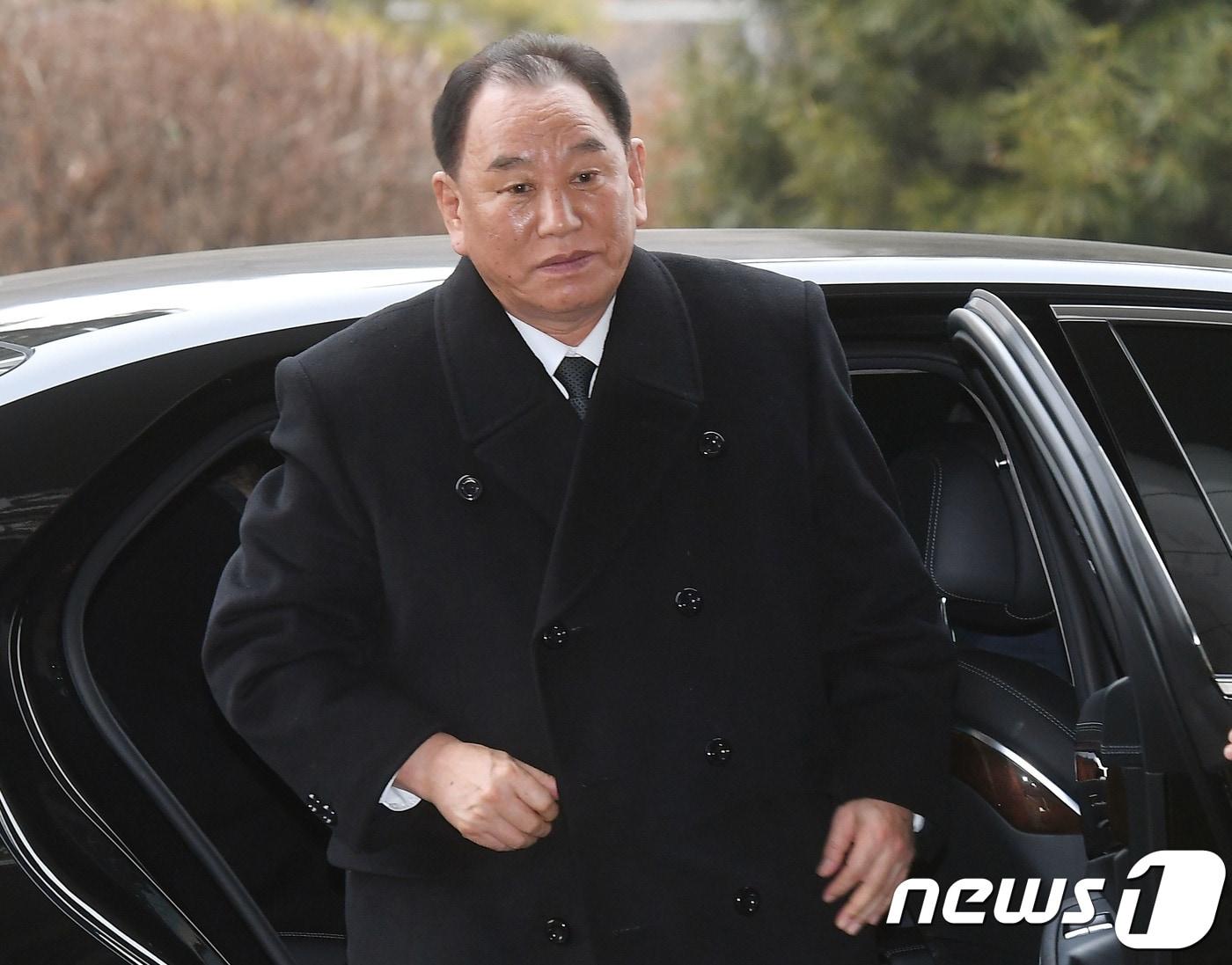 본문 이미지 - 김영철 전 북한 노동당 통일전선부장. 2018.2.27/뉴스1 ⓒ News1 사진공동취재단