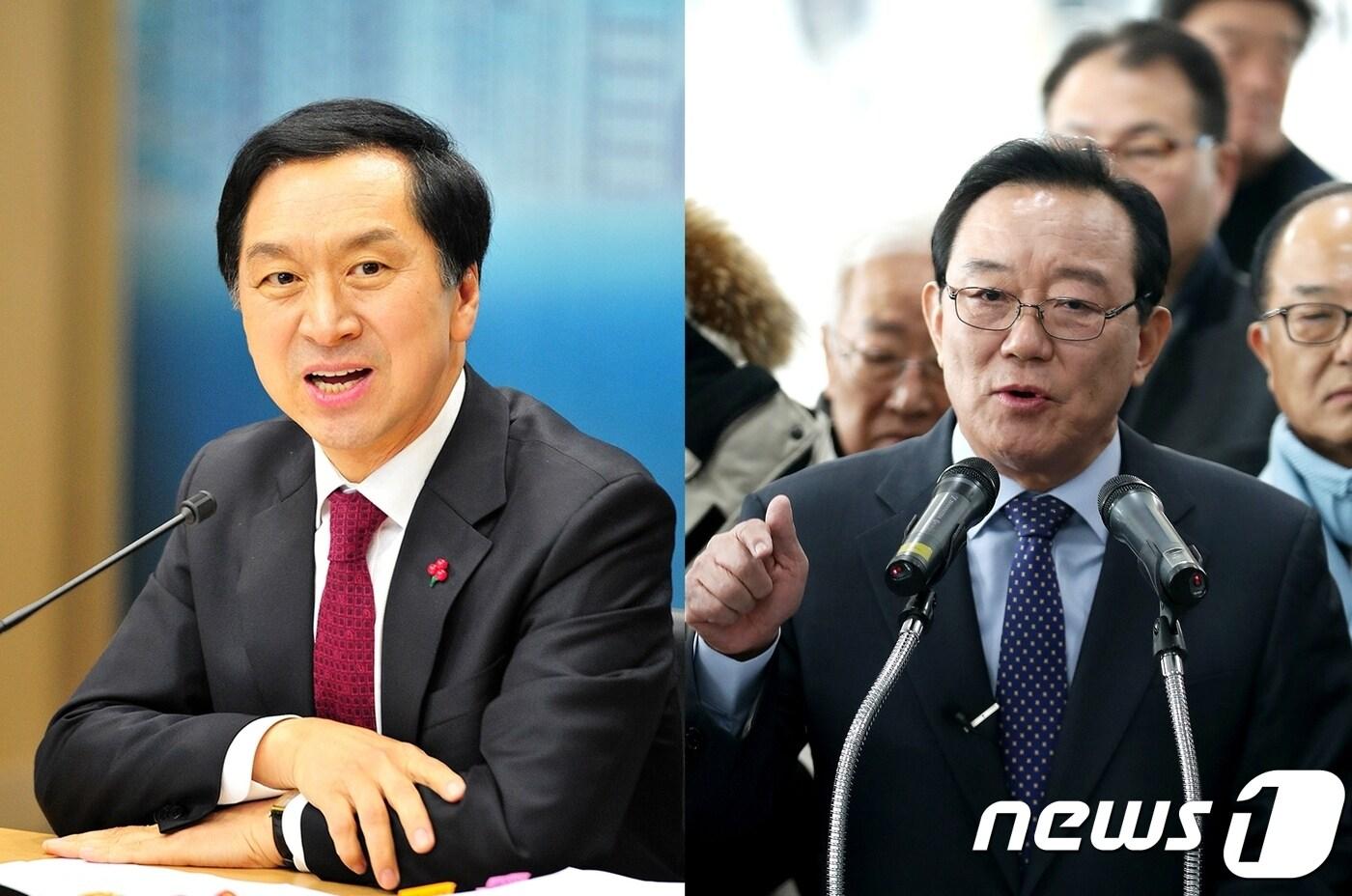 본문 이미지 - 김기현 울산시장(왼쪽)과 송철호 더불어민주당 울산시당 인재영입위원장. ⓒ News1