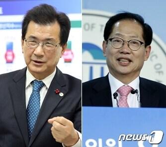 본문 이미지 - 더불어민주당 충북지사 후보 공천 경쟁에 나서는 이시종 충북지사와 오제세 국회의원.ⓒ News1 D.B