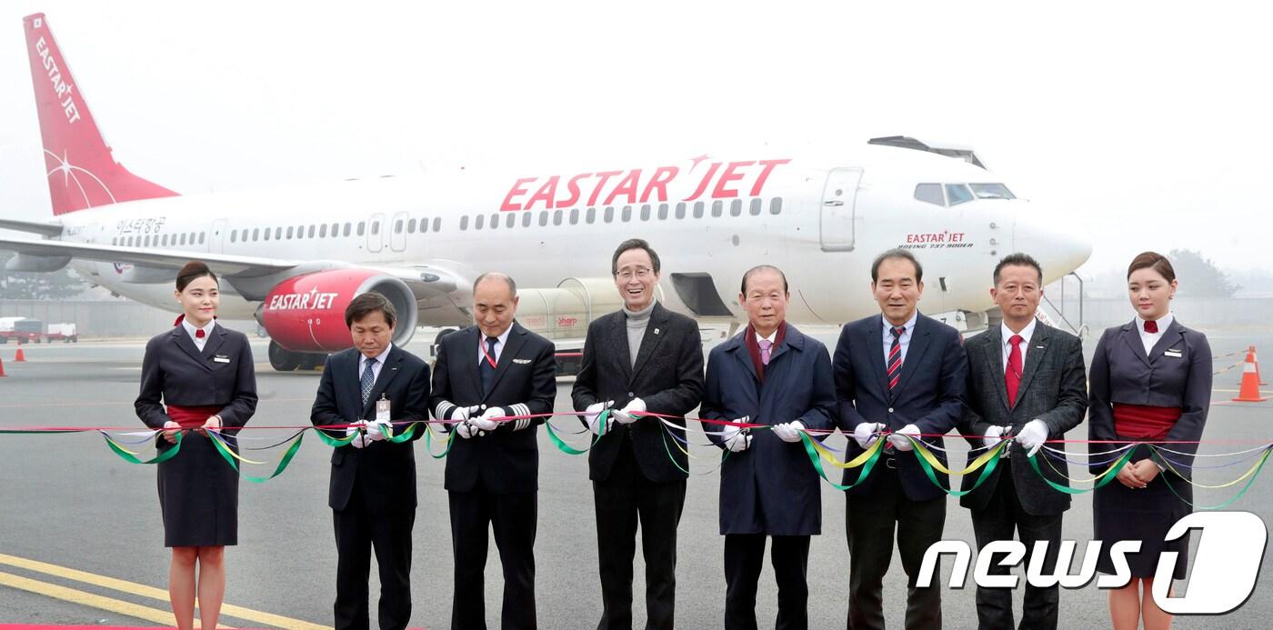 이스타항공 군산-제주 왕복 노선은 이날부터 운행되는 오전 증편기를 포함해 매일 3회 운항된다.(전북도 제공)2018.3.25/뉴스1 ⓒ News1 문요한 기자