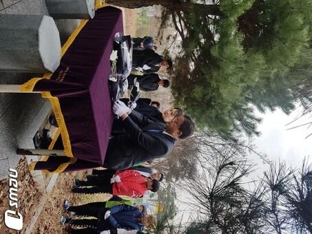 본문 이미지 - 제15주기 천안초등학교 축구부 화재사고 희생자 추모식이 진행되고 있다. ⓒ News1