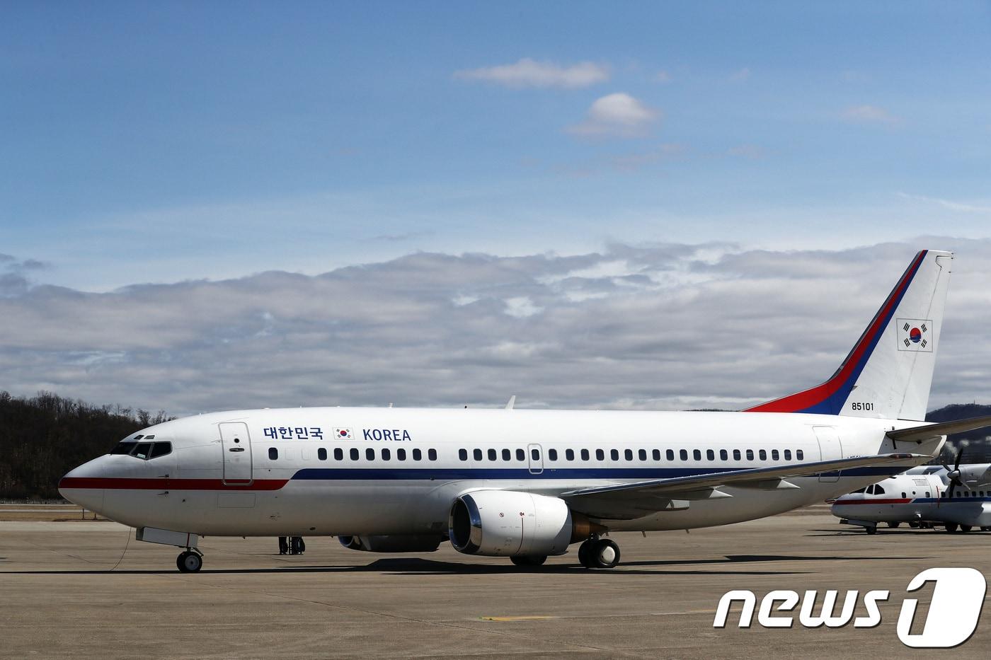 공군 2호기. 2018.3.5/뉴스1 ⓒ News1 오대일 기자