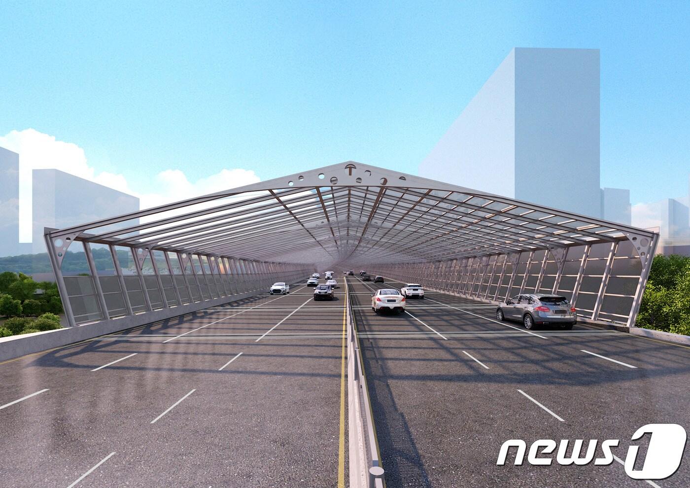 서울 태양광 방음터널 조감도(서울시 제공)ⓒ News1