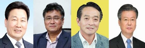 본문 이미지 - 더불어민주당 조인묵 후보(왼쪽), 자유한국당 윤태용 후보, 무소속 김상돈 후보, 무소속 김성순 후보. 2018.4.27/뉴스1 ⓒ News1 하중천 기자