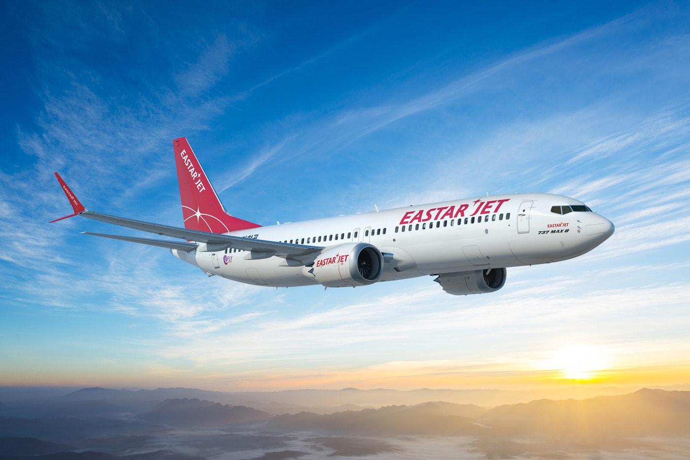 본문 이미지 - 이스타항공이 올해 12월 도입할 보잉 737-MAX8 기종 도색 예시.(이스타항공 제공)ⓒ News1
