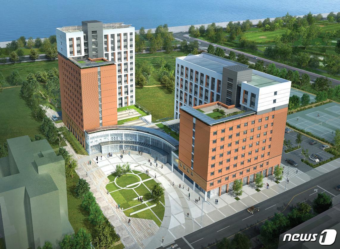 본문 이미지 - 올해 1학기 개관한 인천대학교 기숙사 조감도. (교육부 제공) ⓒ News1