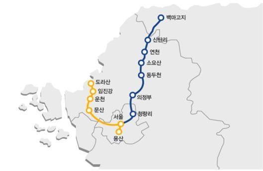 본문 이미지 - 경의선·경원선 노선도ⓒ News1